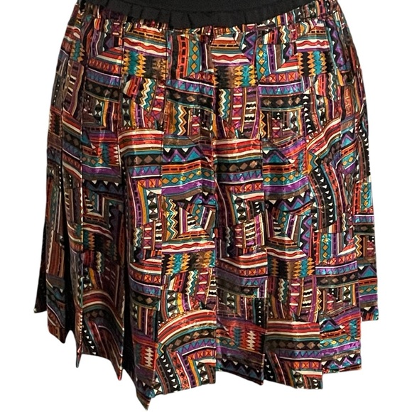 Vintage Tail Multi-Color Geometric Print Pleated Tennis Skirt - Size 10 - EUC - Picture 6 of 10